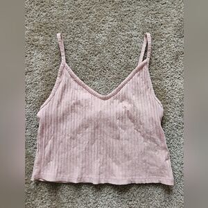 H&M Pink Ribbed Sleeveless Camisole